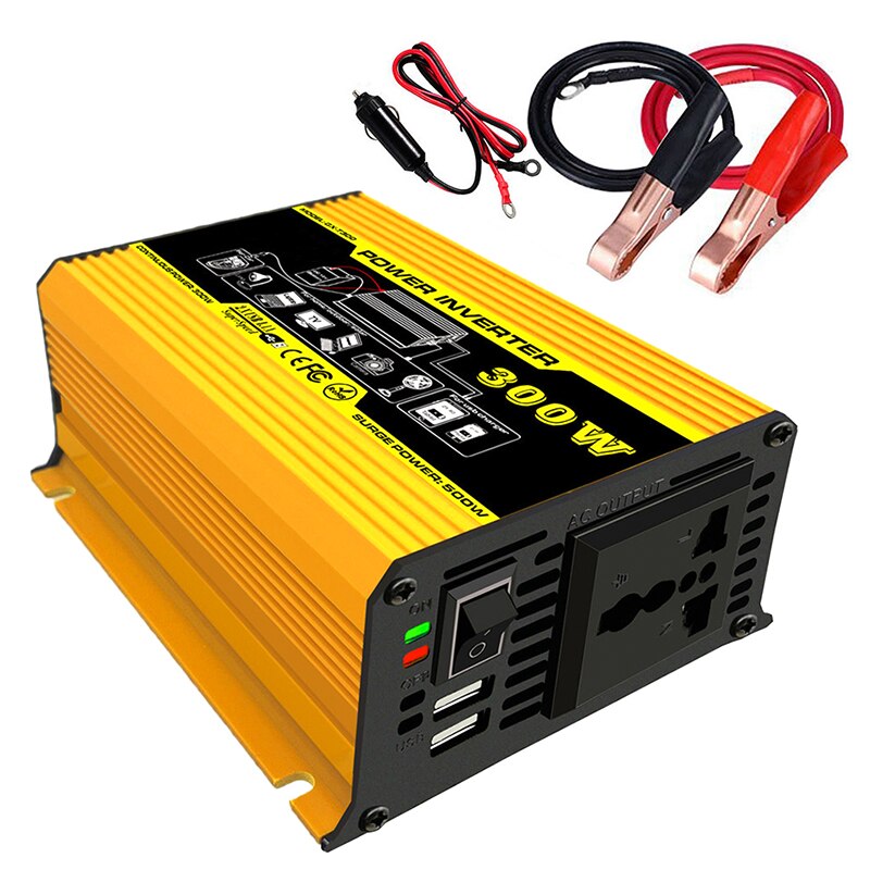 300W 12V To 220V/110V Car Inverter Yellow Inverter... – Grandado
