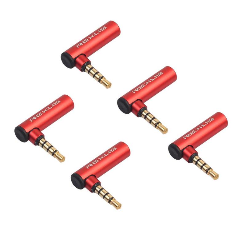 For REXUS 3.5mm Jack 90 Degree OMTP to CTIA Right Angled Adapter Converter Headphone Connector Male to Female Aux to Aux L Shape: 5 Pcs OMTP to CTIA
