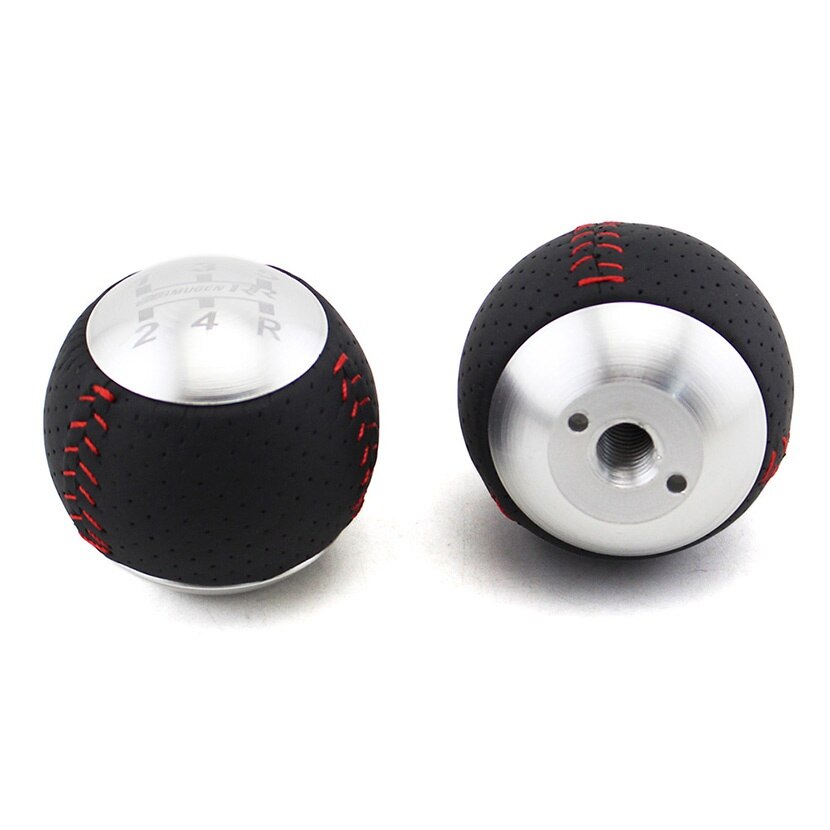 JDM Mugen – pommeau de levier de vitesse en cuir, noir et argent, pour HONDA CRZ Type R Civic FA5 FG2 SI, 5/6