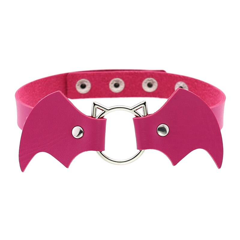 Sitaicery Punk Bat Kragen Halsband Frauen Halskette Kit Kopf PU Leder Halsband Gothic Halskette Kette Jewely Zubehör