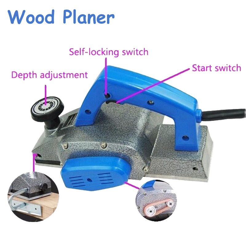 220V Wood Planer 1000W High-Power Woodworking Bench Planer Multi-Function Electric Planer