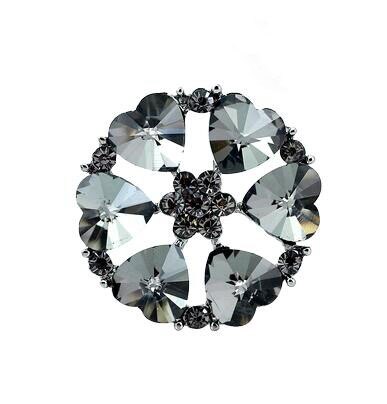 1 pz/lotto 30/38mm gonna visone pelliccia cachemire strass cristallo bottone visone colletto bottone cappotto pulsante C271: pistola nero / 38mm