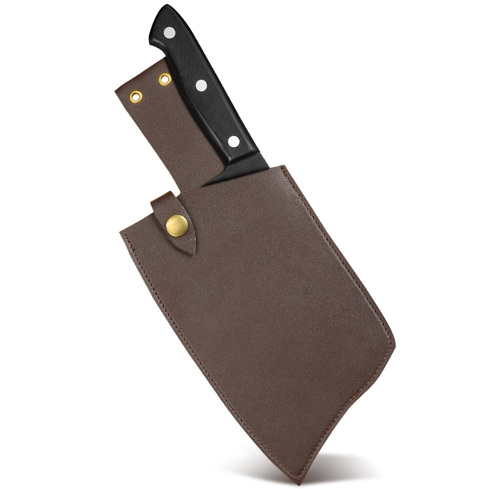 XYj Kitchen Knife Sheath Leather Knife Sheath For 8 inch Chef Butcher Chopping Knives Knife Blade Guard Protector With Belt Loop