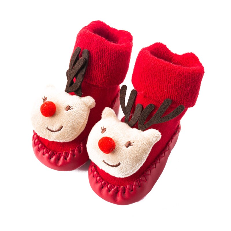 Crianças crianças meias para meninas meninos engrossar impressão algodão crianças bebê meias de natal para recém-nascidos infantil meias curtas roupas: Brown / 11cm
