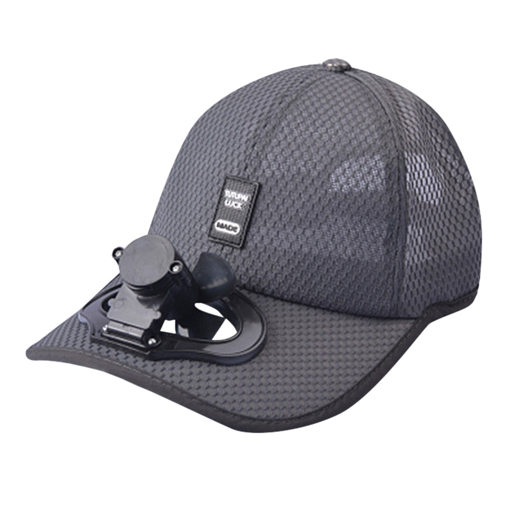 Nyhed unisex hat blæser køling camping vandring sport sommer baseball udendørs rejse kasket bomuld usb ladekabel ventilator capf 624