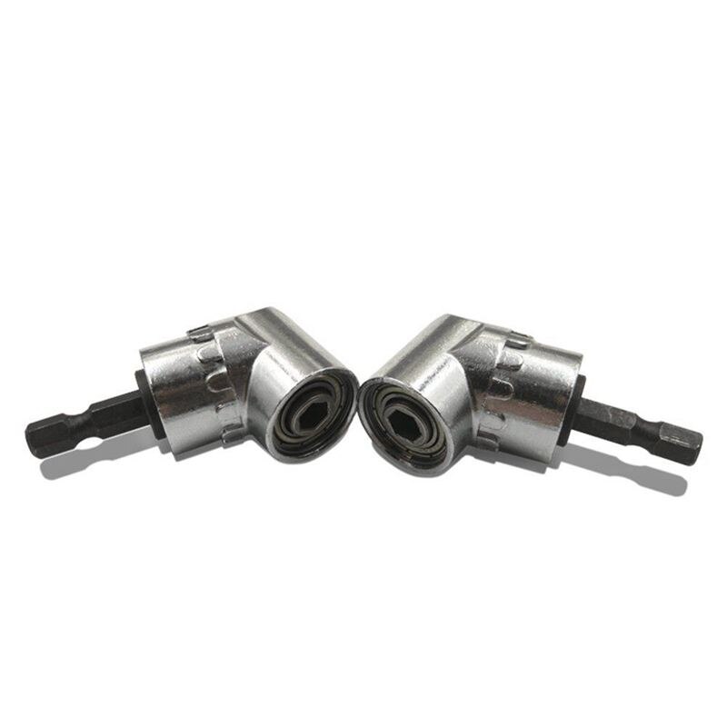 2 Stuks Haakse Boor, 105 Graden Multifunctionele Haakse Driver Met 1/4Inch Hex Bit Socket Schroevendraaier Houder Adapter