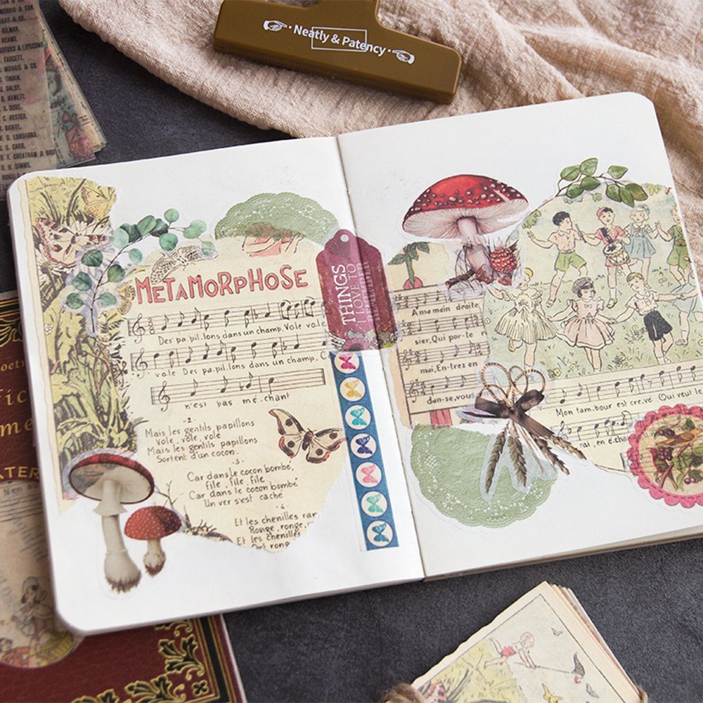 Pages de livre rétro médiéval, lot de 10 feuilles, série de poésie du moyen age, Collage de papier matériel DIY, statique d&#39;arrière-plan pour Scrapbooking