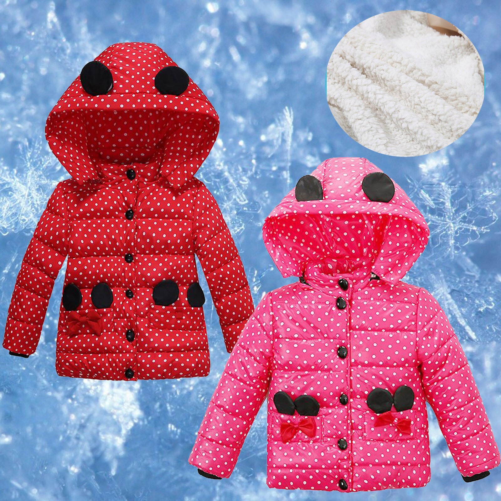 Kinderkleding Winter Dots Gedrukt Warm Lange Mouwen Kleding Jassen Meisje Kinderen Jassen Kleding Voor Jongens Mode Jas