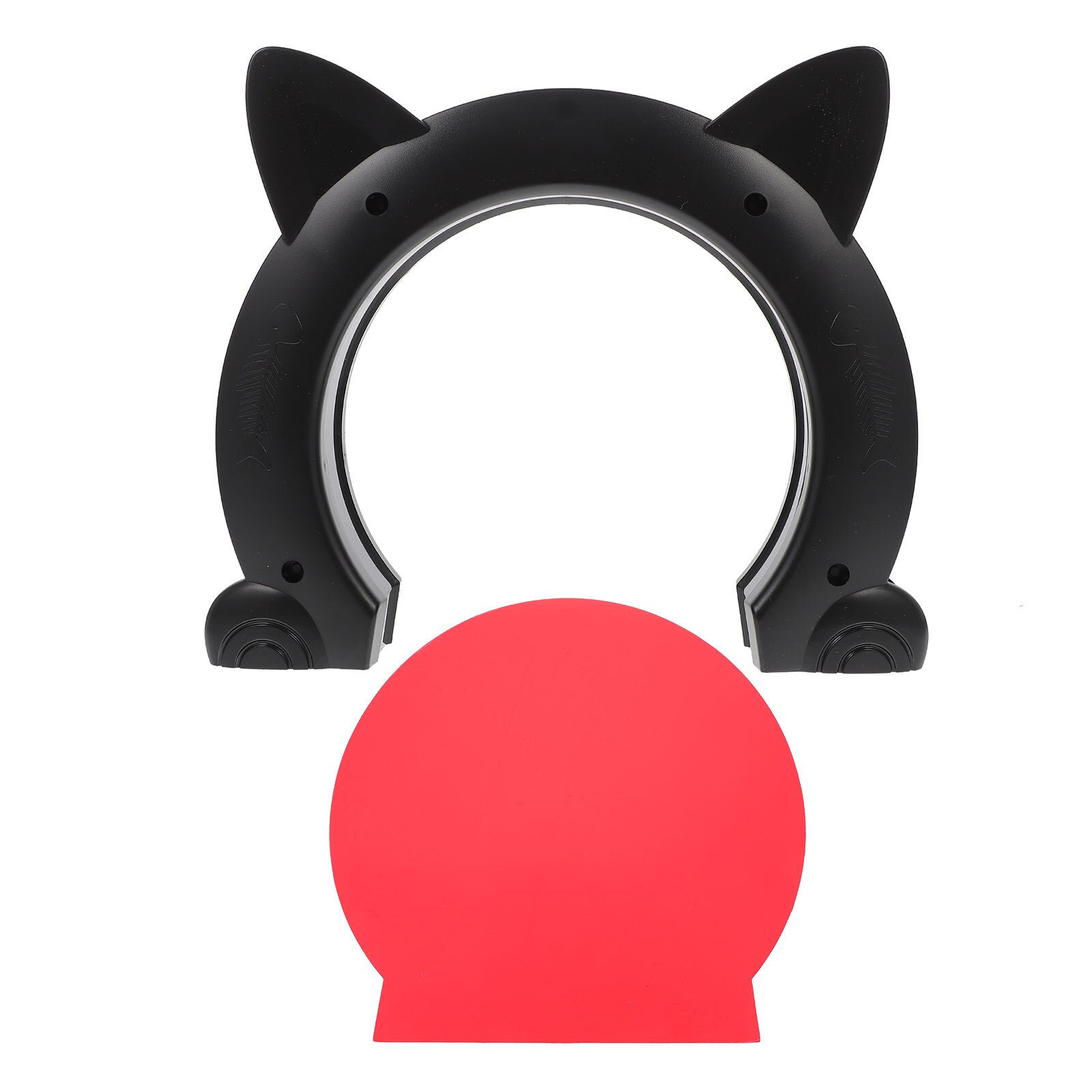 1 Set of Cat Head Shaped Pet Door Cat Door Indoor Interior Cat Door Home Cat Tunnel: Black