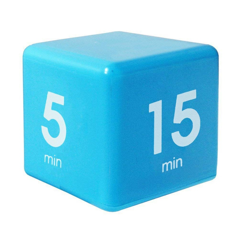 Godis färg kub kök timer mirakel kub timer , 5, 15, 30 och 60 minuter för time management barn timer träning timer: Blå