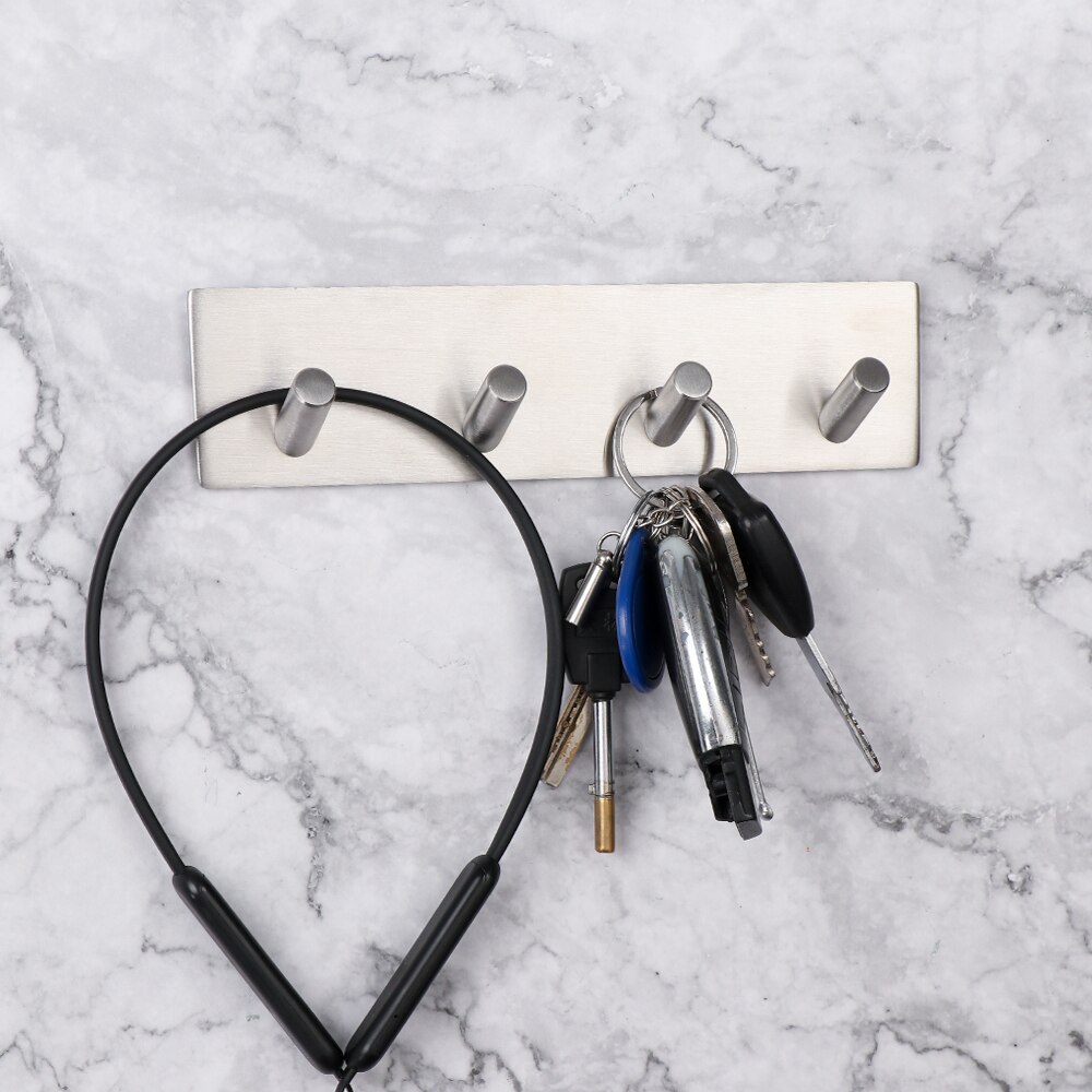 12 Styles Black Silver Hook Wall Towel Hook Stainless Steel Rustproof Strong sticky Hook Hanger for Bathroom Kitchen Hardware