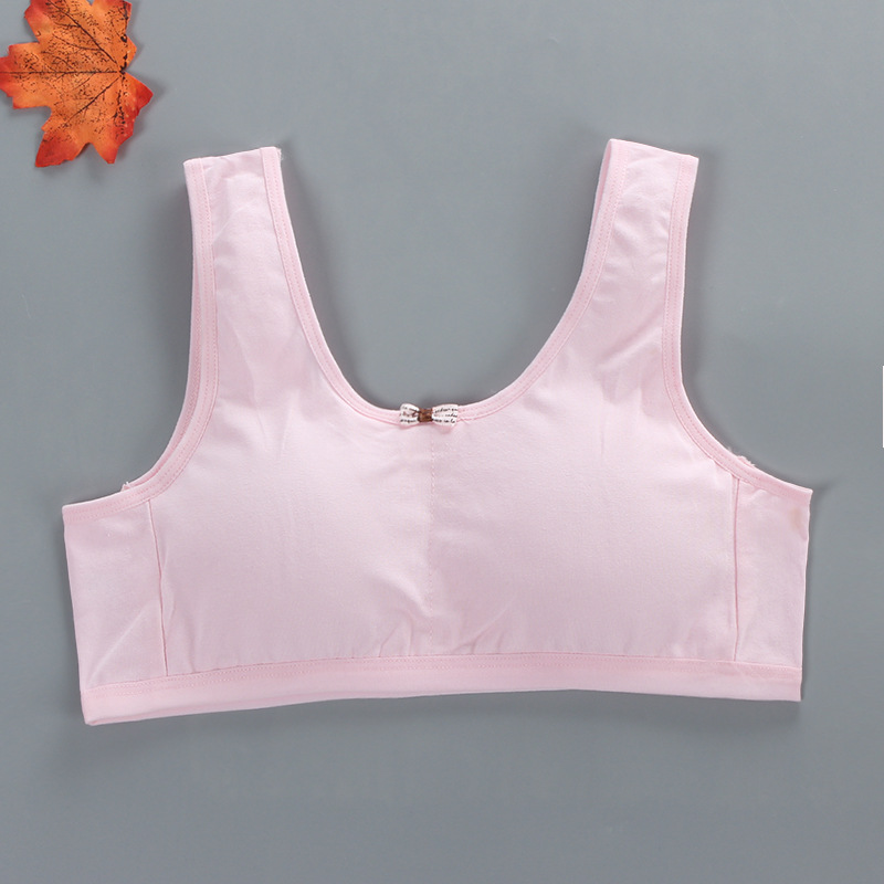 1pcs Teenages Bra Vest Junior School Students Underwear Kid Solid Development Period Tube Tops Bra Safty Lingerie: 1pcs Pink