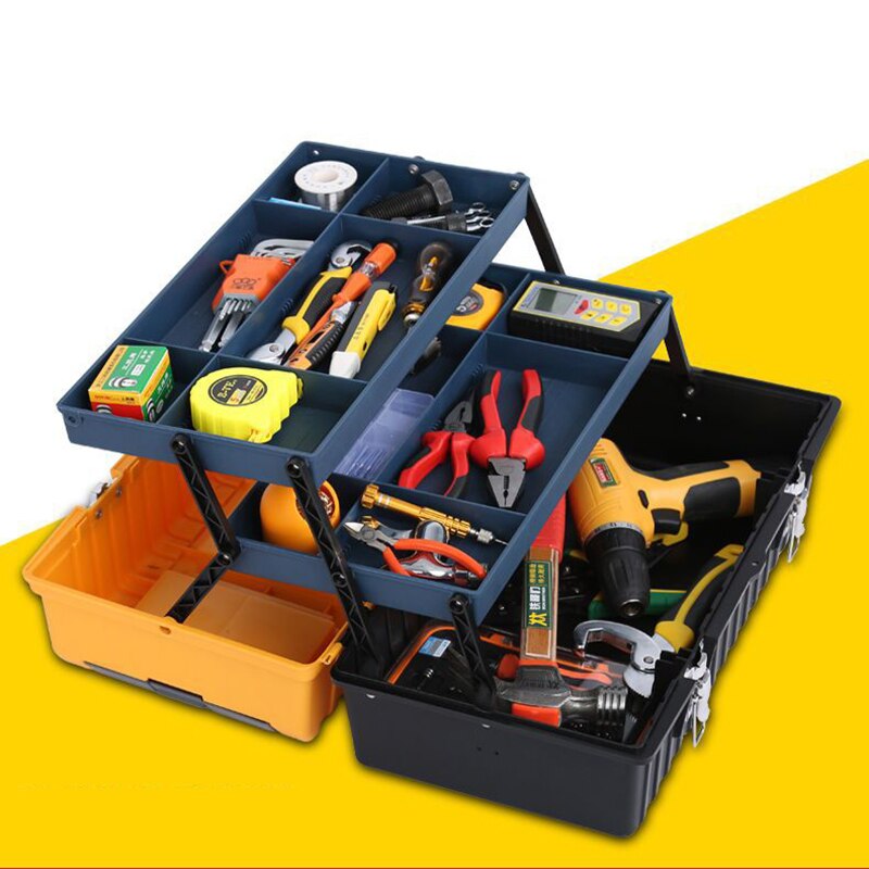 Portable Plastic Toolbox Multifunctional Household Hardware Hand Tools Repair Tool Box Car PP Storage Tool Electrical Toolkit