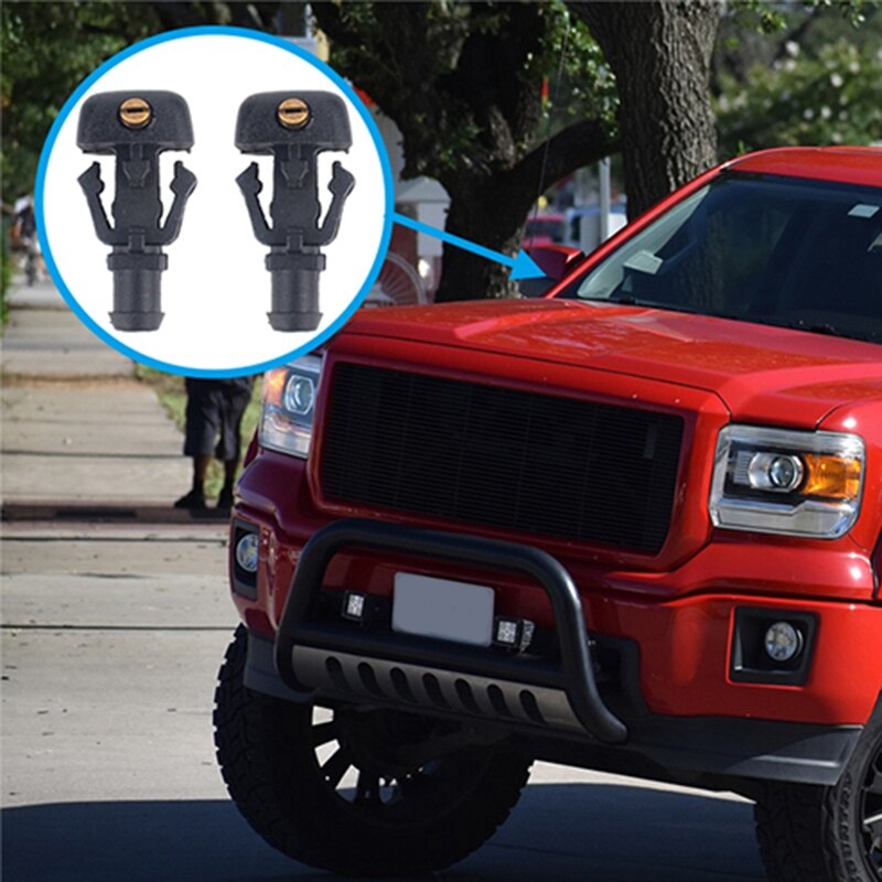 A Pair Front Windshield Washer Nozzles Spray Jet Windshield Wiper Washer Fluid Jet Nozzle for Ford F150 3W7Z17603AA: Default Title