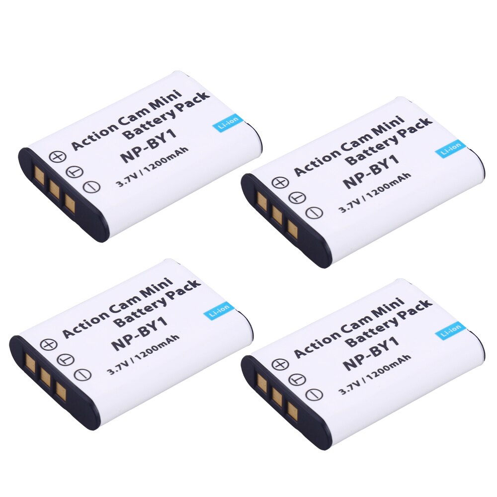 NP-BY1 NPBY1 NP BY1 batería + cargador de batería para Sony HDR-AZ1VR AZ1 AZ1V AZ1VR Cámara de Acción de deportes Mini videocámara np by1: 4x battery