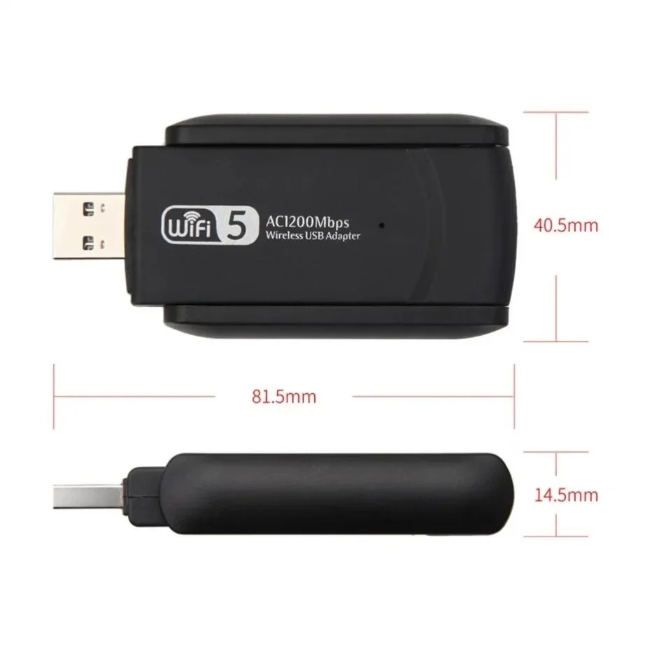 1200Mbps Wireless USB Wifi Adapter Dual Band 5GHz 2.4Ghz 802.11AC RTL8812BU Wifi Antenna Dongle Network Card For Laptop Desktop