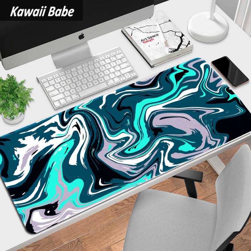Abstract Fluid Pattern Laptop Mouse Mat Desk Pad Mouse Pad LARGE XLCreative Writing Desk Mat Deskpad Home Decor for Keyboard: R 300x800x2mm