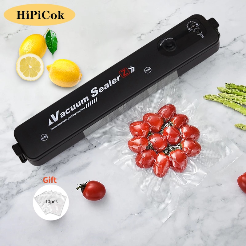 Hipicok Vacuüm Sealer Verpakking Machine 220V Huishoudelijke Elektrische Voedsel Vacuümverpakker Film Sealer Inclusief 10Pcs Voedsel Vacuüm Zakken