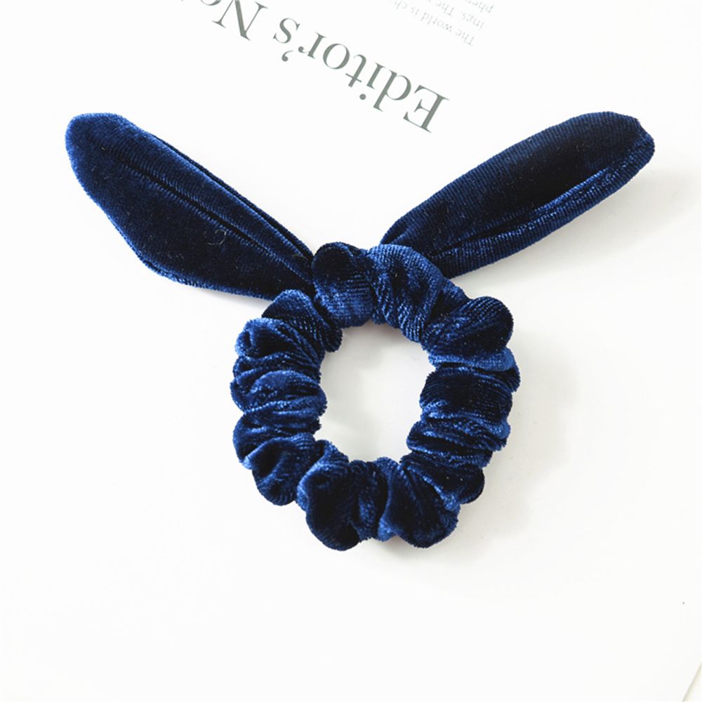Elástico para cabelo, acessório feminino de veludo para cabelo, faixa de cabelo: Azul