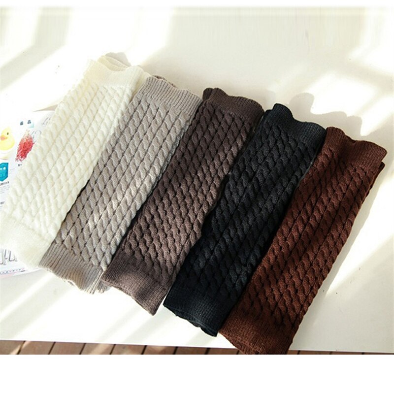 Leg Warmers Women Warm Knee High Winter Knit Solid Crochet Leg Warmer Socks Warm Boot Cuffs Beenwarmers Long Socks: dark gray