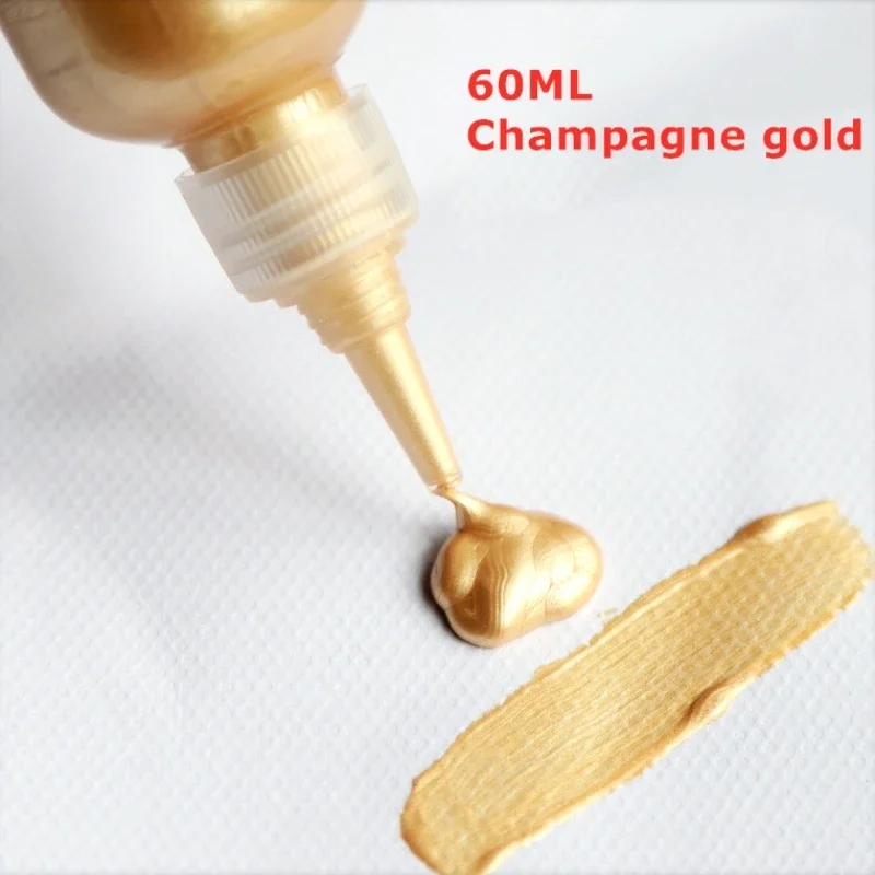 Pintura acrílica 60/300ml Metal oro plata cobre yeso muñeca goteo pegamento gancho pasta hecha a mano pigmentos D IY: Oro