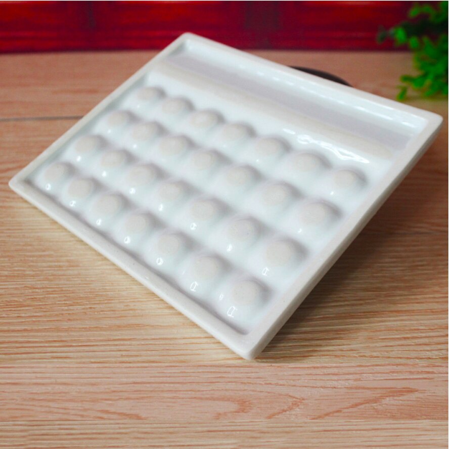 White Ceramic Watercolor Palette Artist Activities White Rectangular