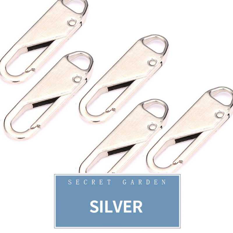 5pcs Metal Zipper Puller Repair Kits Zippers Zippers Pendant Puller Zipper Head For Zipper Slider DIY Sewing Craft Sewing Kits: 02