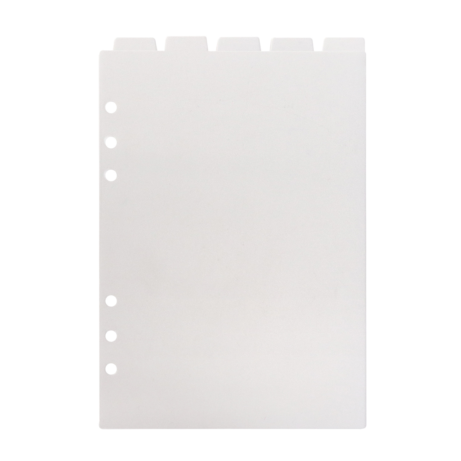 SKYSONIC A5 A6 A7 Separador de índice de carpeta en espiral Separadores superiores de página transparente 6 uds/12 Uds páginas de tablero de 6 agujeros pegatinas en inglés: Gris claro