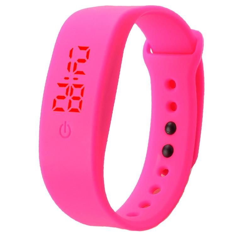 Tike toker, snoepkleurige heren- en dameshorloges met rubberen led-leds, kinderhorloges met datum, armband, digitaal sporthorloge voor studenten: Roos