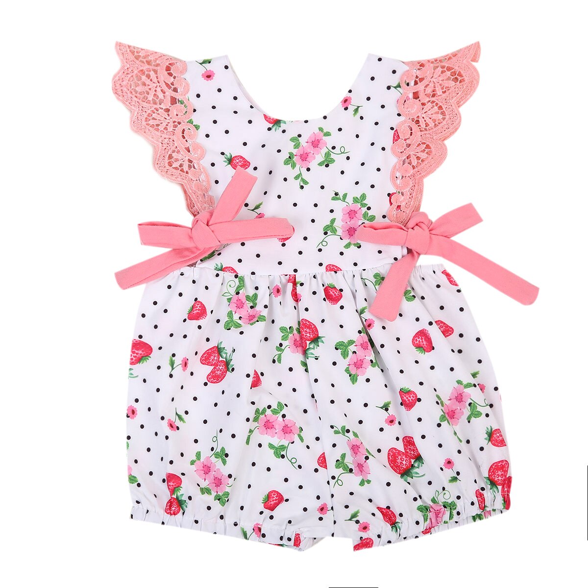 Söta barn bebis flickor klänningar off shoulder o-hals prickiga blommiga outfits kläder soldräkt kläder: 24m