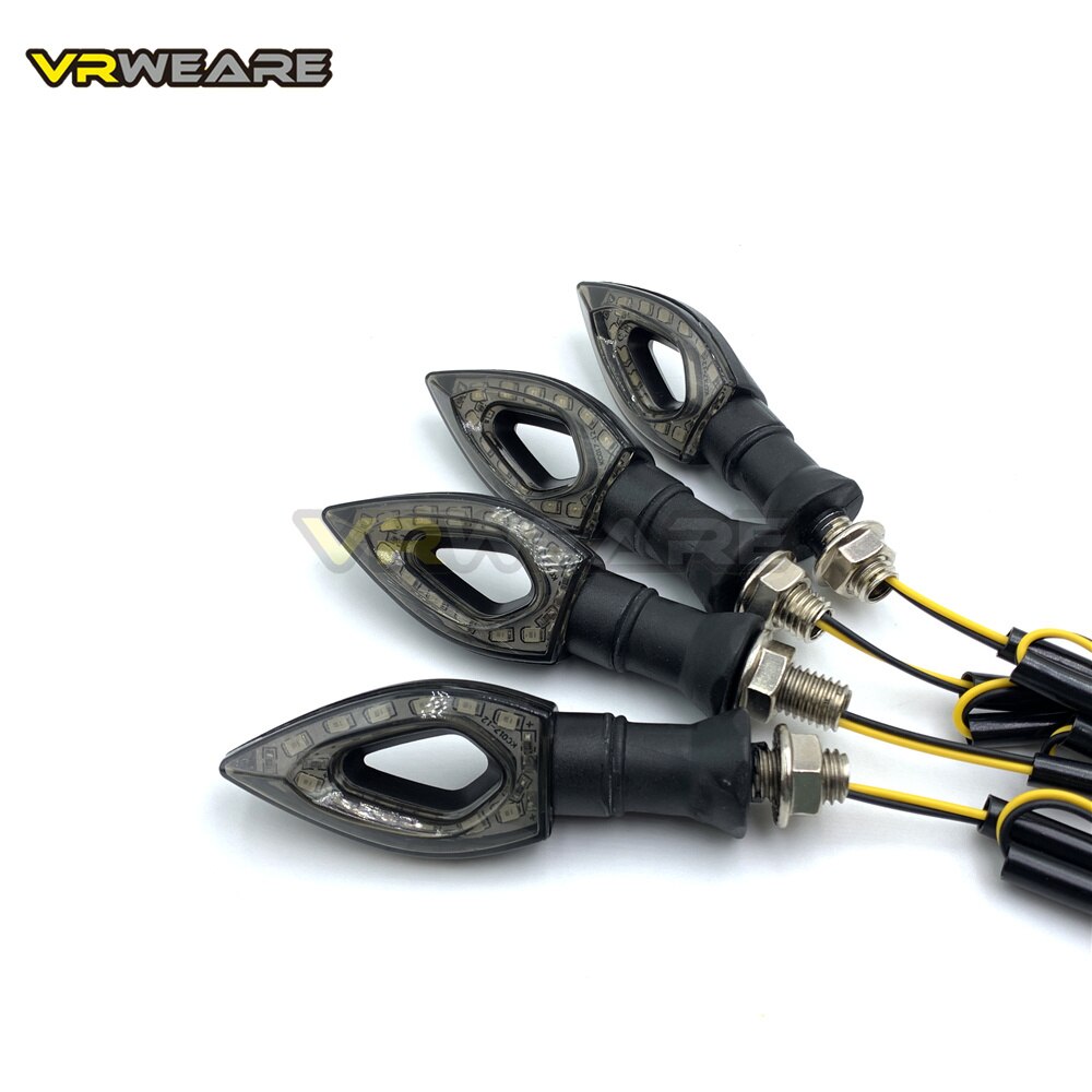 4 stk motorcykel hjerteform universal 12 led blinklys korte blinklys indikator blink blinker rav farve
