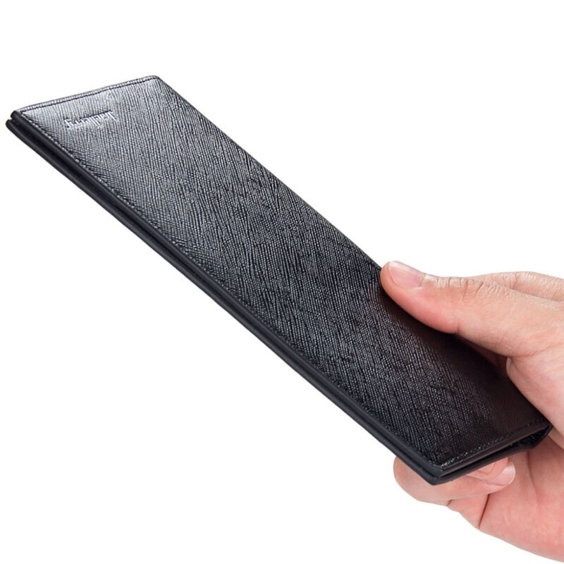 Super Slim Business Lederen Clutch Lange Wallet Bifold Id Kaarthouder Mannen Portemonnee