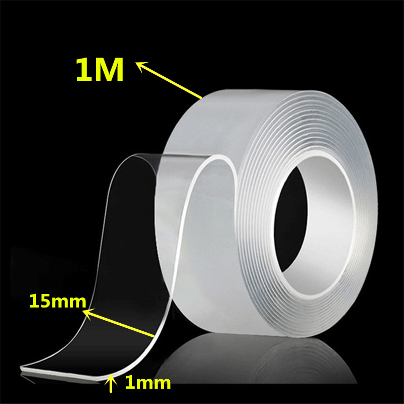 Nano doppelseitiges Klebeband spurloser Haken kleber Acryl doppelseitiges Klebeband transparentes magisches Klebeband wasserdichter Nano kleber/5m: Gelb