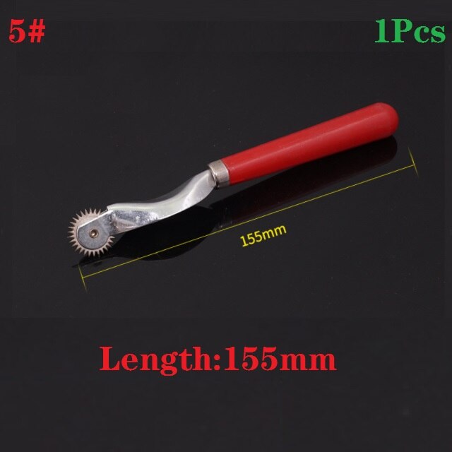 Herramienta de bricolaje de cuero, accesorios de presión de rueda dentada de acero, línea de escaneo de trazado de rueda redonda de tela , 1 ud.,: No.5