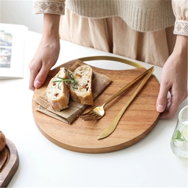 Japanse stijl Huis Keuken Servies Massief Houten Eettafel Snack Plaat Acacia Houten Snijplank Broodplank