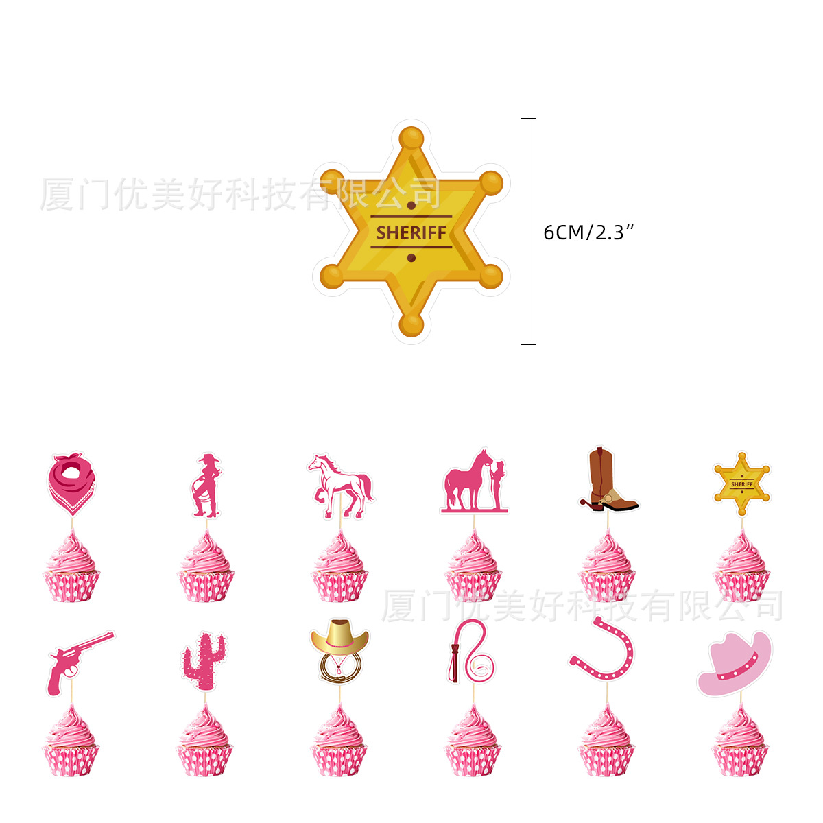 Decoraciones de de cumpleaños con temática de vaquero occidental, vajilla desechable de vaquera rosa, Banner de , suministros de revelados de género: Multicolor