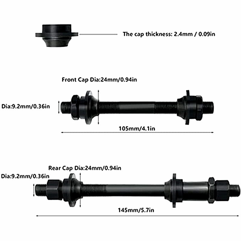 Bike Axle Quick Release Skewer Front Rear Bicycle Axle Wheel Hub Fit for Road Bike, Mountain Bike, MTB, BMX