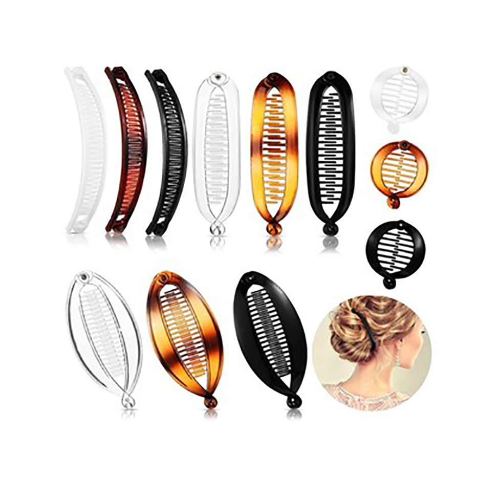 Pince à cheveux banane Vintage, ensemble de pinces à poisson pour filles, Barrettes à griffes de couleur unie, accessoires pour cheveux pour femmes, pince de support queue de cheval: 1-10