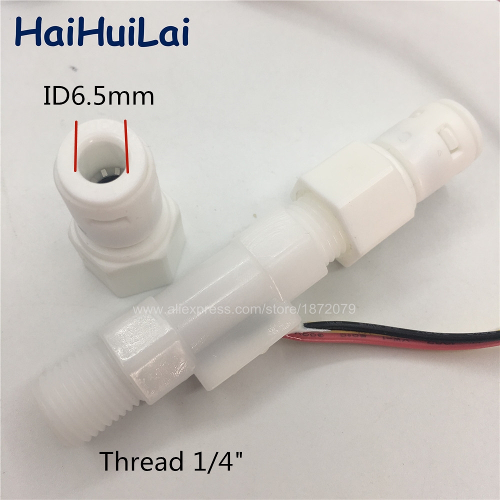 G1/4" Plastic Water Hall flow sensor meter+2pcs quick connector adaptor Push Fit for beer coffee machine