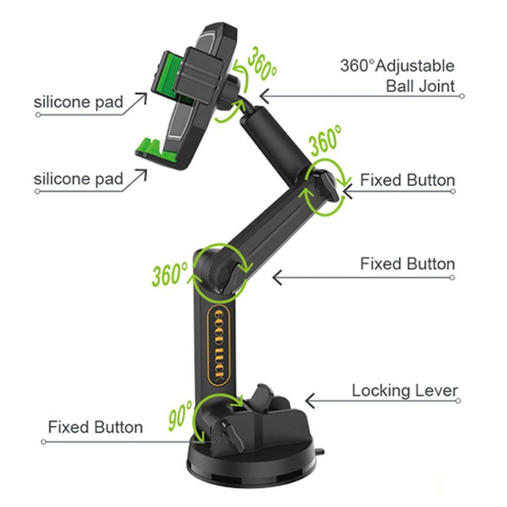 Long Arm Car Phone Holder GPS Stands Suction Cup Dashboard Phone Holder Windshield Smartphone Bracket For iPhone Universal