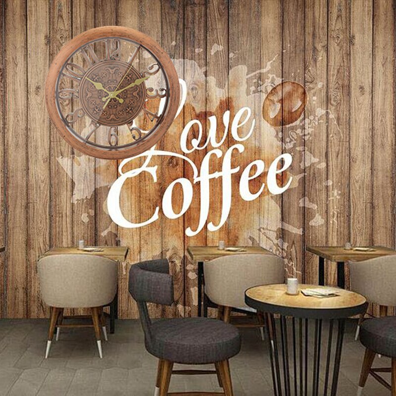 1 x PVC Vintage Silent Quartz Rustic Wall Clock Retro Style Shabby Chic Steampunk