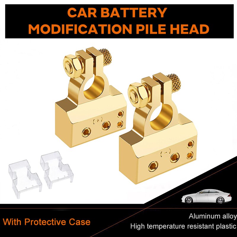 Zinc Alloy Vehicle Battery Terminals Negative Car Terminal Auto Battery Terminals Pratical Positive Gold