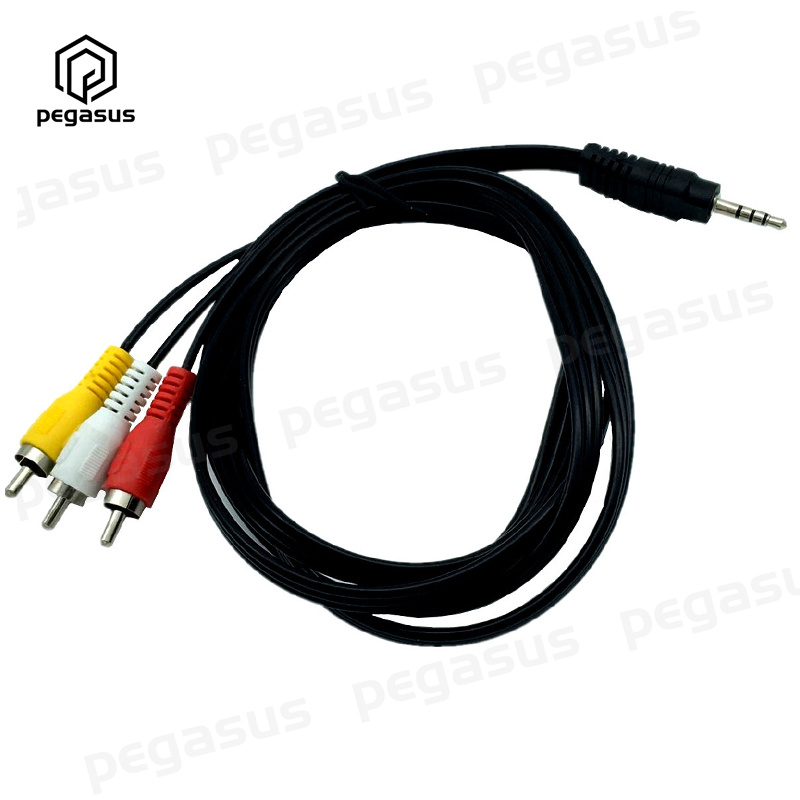 Dc 3.5Mm Male Jack 4 Poort 3-RCA Adapter Audio Stereo Verlengkabel 1.5M