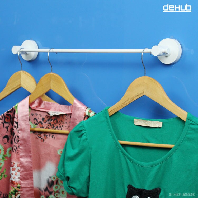 Dehub Suction Cup Stainless Towel Bar 53cm Single Towel Bars Bathroom Shelf Bathroom Accessories Simple Towel Rail