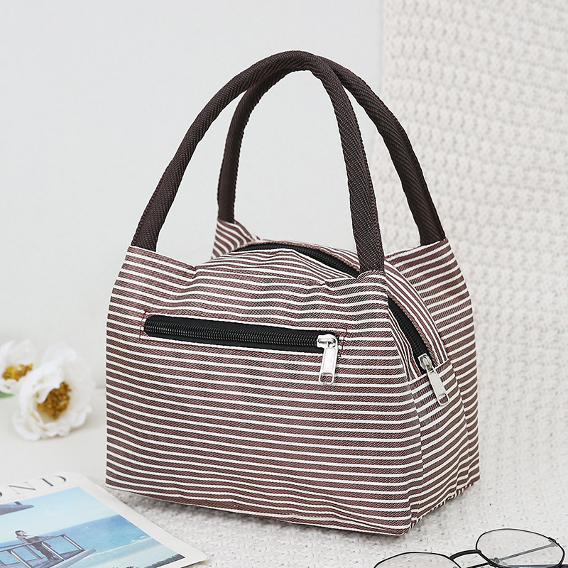 Reusable Lunch Bag For Women Large Capacity Oxford Cloth Waterproof Lunch Box Bag Office Worker Student Lunch Tote Bags: GRAY