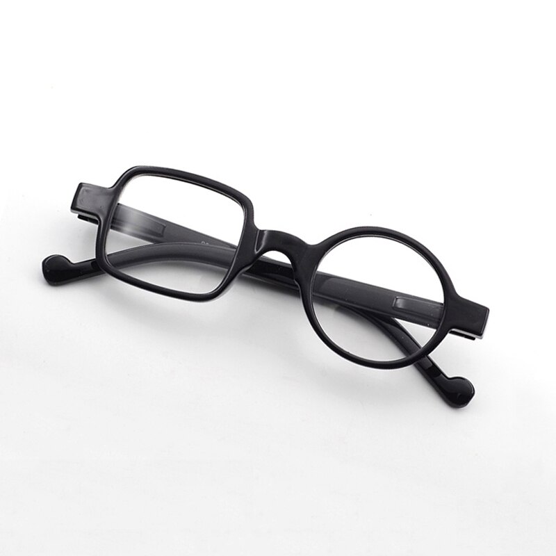 Zilead Retro Leopard Asymmetrical Round&amp;Square Reading Glasses Women&amp;Men Presbyopia Glasses Hyperopia Eyeglasses For Elder: +200 / black