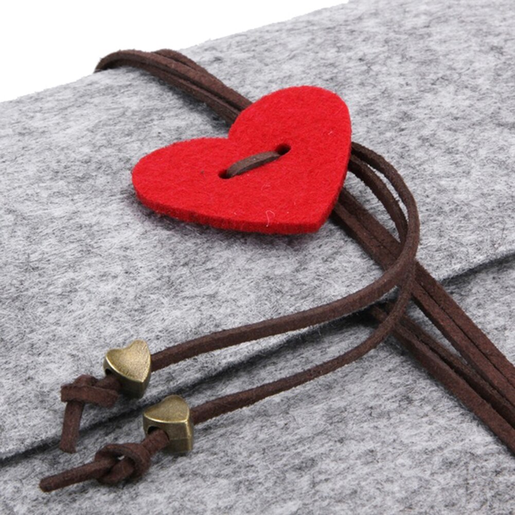 Love Heart Handmade Felt Cover DIY Photo Album Anniversary Scrapbook Decoration for Wedding Anniversary Memory Books