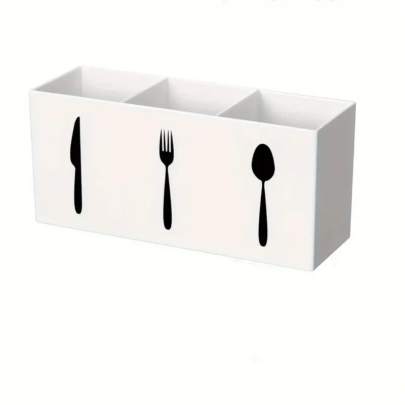 Support de rangement en plastique pour couverts de cuisine, étagère à couteaux, porte-égouttoirs, cuillère, fourchette, baguettes, outil de cuisine F2: WHITE