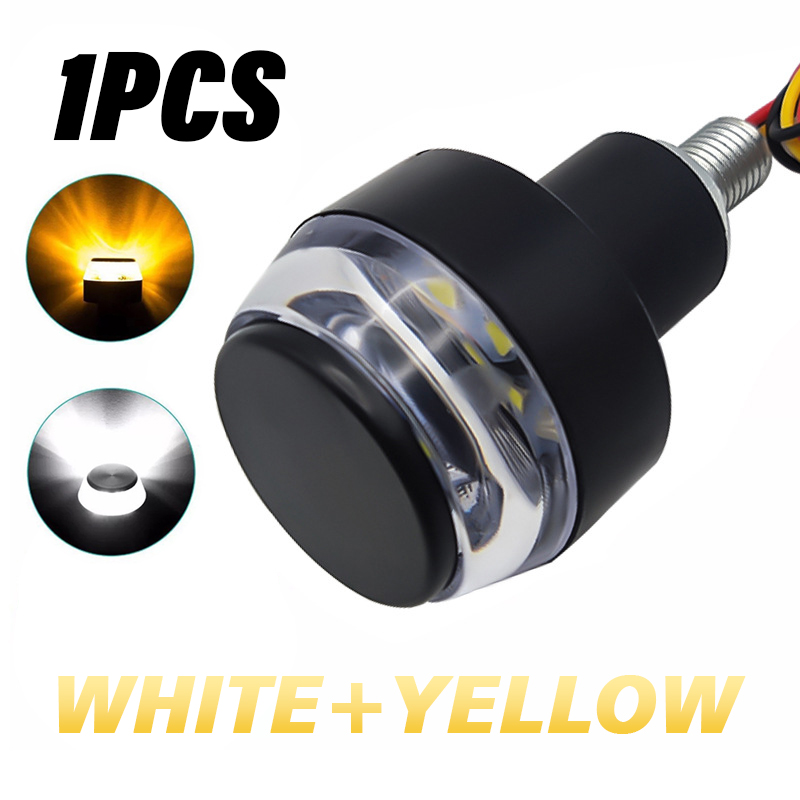 Barra de luz LED para manillar de motocicleta, indicador trasero, señal de giro para coche, luz LED Universal para manillar, luces de posición lateral, 1 Uds.: Plata