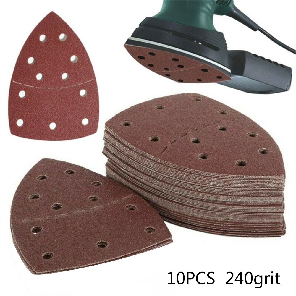 10pcs Abrasive Sanding Sheets For Bosch PSM 100A Detail Palm Sander Mouse Sander Papers Wood Metal Sanding Sheet Sanding Discs